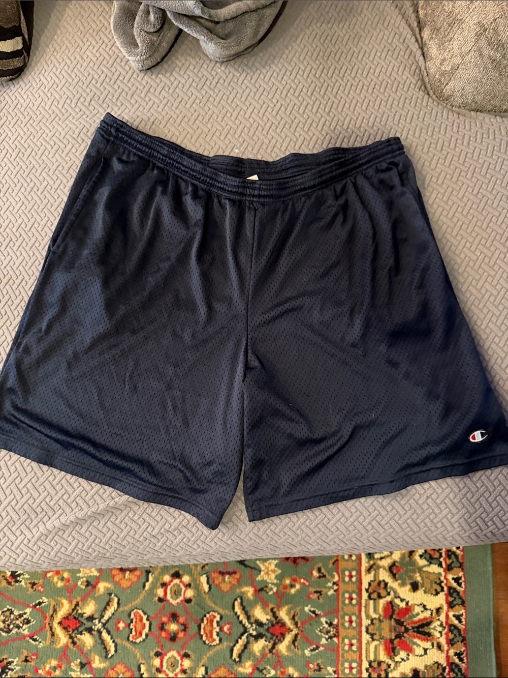 Champion Men's Dark Navy Athletic Mesh Shorts